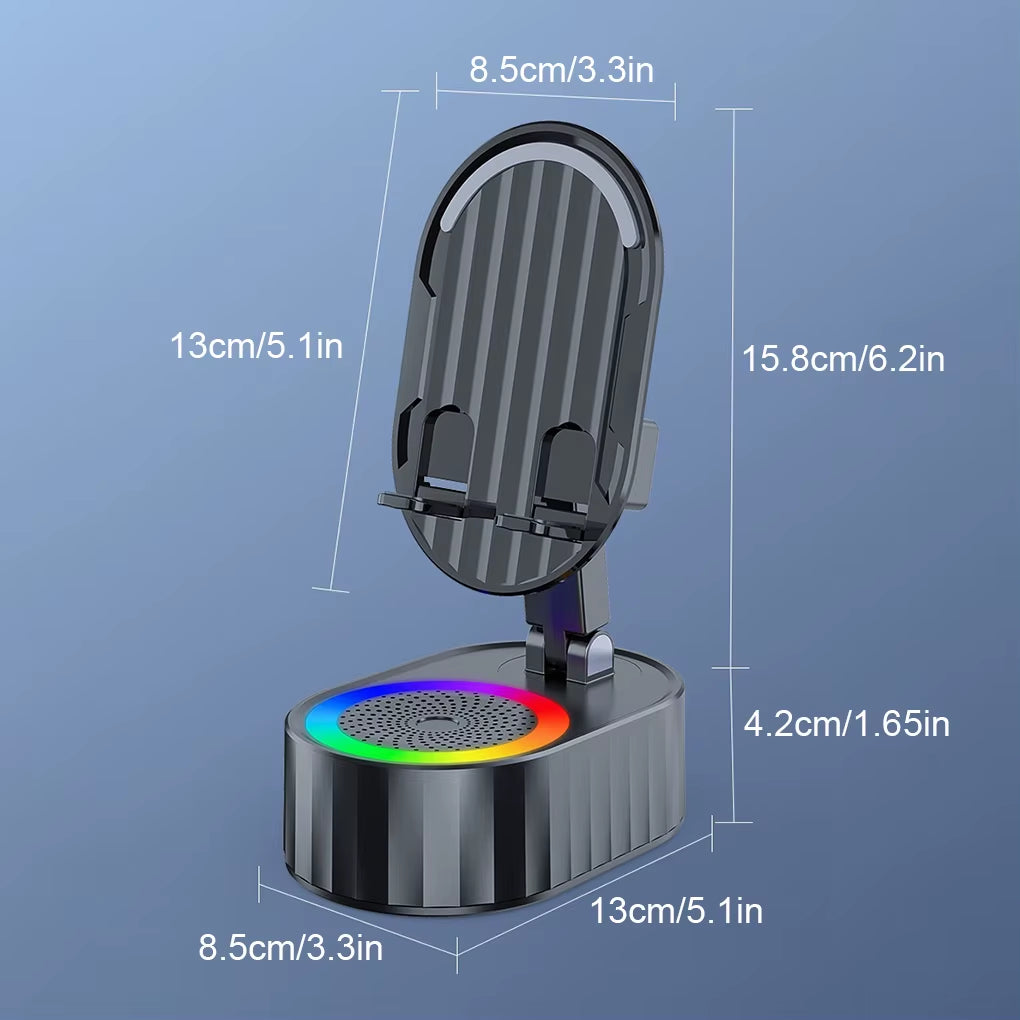 Bluetooth Speaker Phone Stand with Wireless Charging & RGB Ambient Light